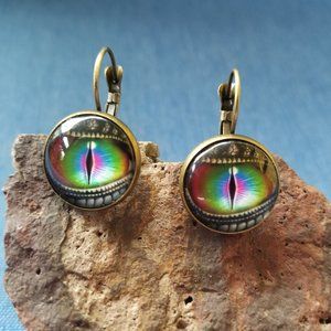 👁️EYE Gorgeous Colors Cat's(?) Eye Earrings - NWOT - Never Worn👁️